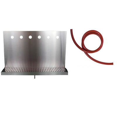 Draft Beer Drip Tray for 6 Draft Beer Faucets - with drain