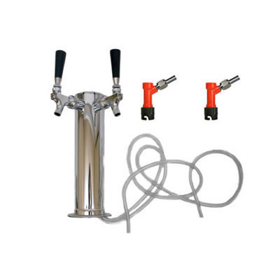 Draft Beer Tower - 2 Faucets - Pin Lock Keg